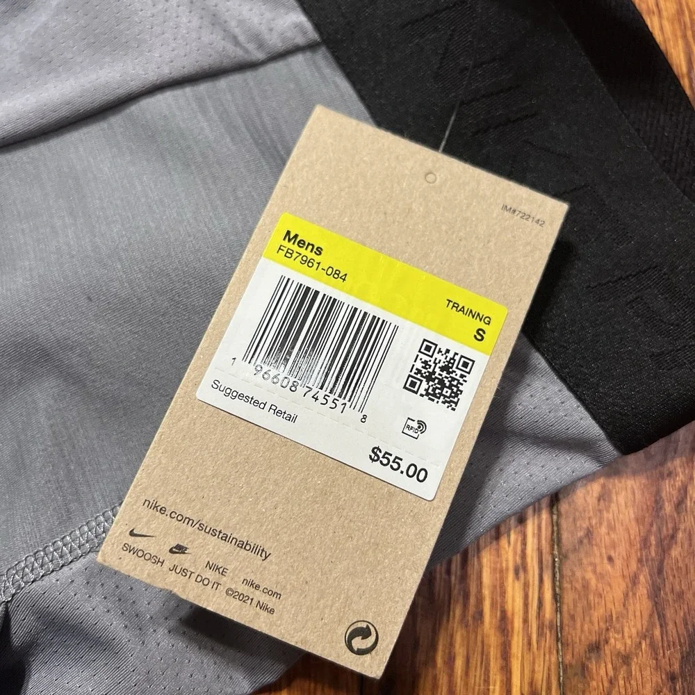 NWT Nike Pro Warm Compression Tights Pants FB7961-084 Gray Men's Size Small S